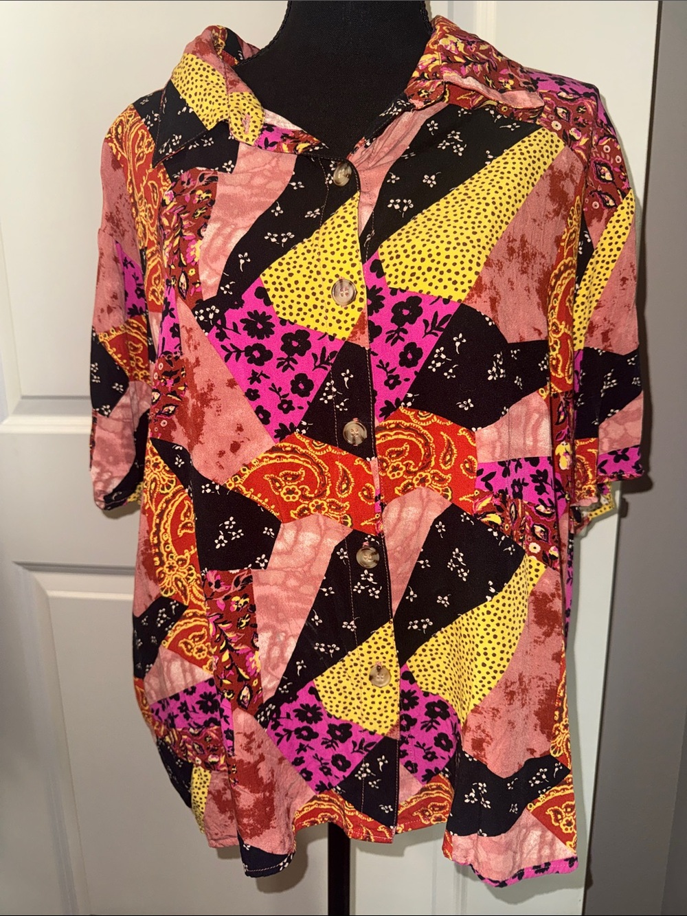 Pink Button Up Top - Picture 2 of 3